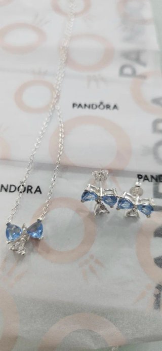 Conjunto Pandora Collar y Pendientes Azul