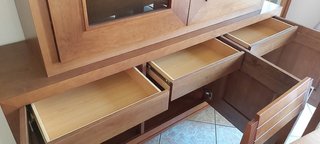 Conjunto Sala Jantar Madeira e Vidro