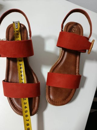Sandalias cuña tacón naranjas