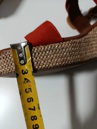 Sandalias cuña tacón naranjas