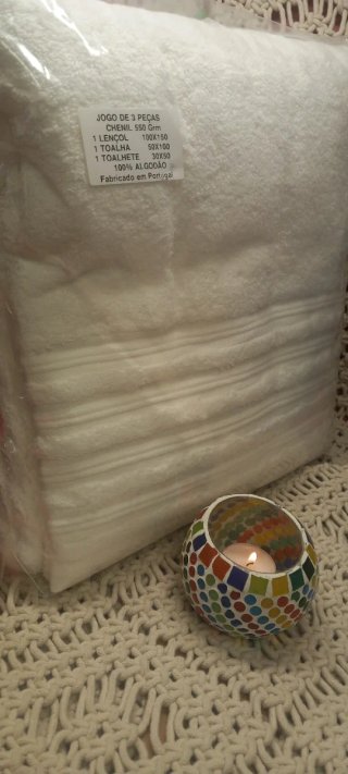 Juego 3 Toallas CHENILLE Blancas.550GrENVÍO GR