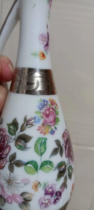 Jarrón vintage Porcelana y plata Mulder