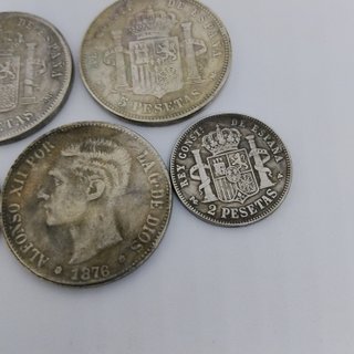 🇪🇦 5 MONEDAS ANTIGUAS DE ESPAÑA PESETAS (80,85g)