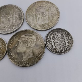 🇪🇦 5 MONEDAS ANTIGUAS DE ESPAÑA PESETAS (80,85g)
