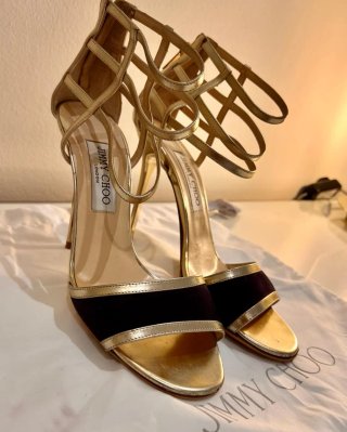 Tacones Jimmy Choo Dorados y Negros ORIGINALES