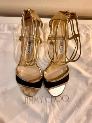 Tacones Jimmy Choo Dorados y Negros ORIGINALES