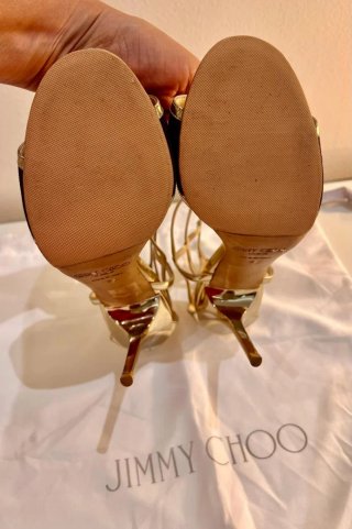 Tacones Jimmy Choo Dorados y Negros ORIGINALES