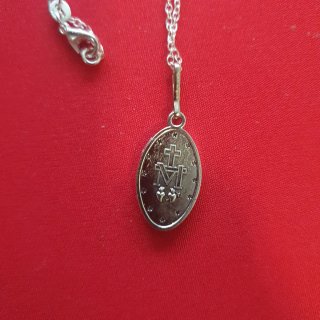 Cadena Plata con Medalla Virgen Milagrosa
