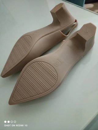 Zapatos tacón 4'5cm cuadrado beige n°40