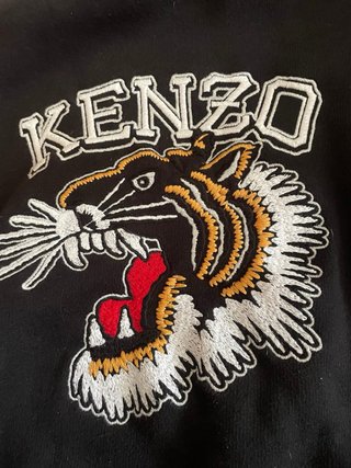 Sudadera Kenzo Negra con Tigre Bordado