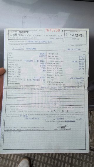 Seat Toledo 1.8 INY Gasolina 1991