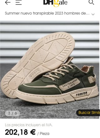 Zapatillas casuales verdes y beige