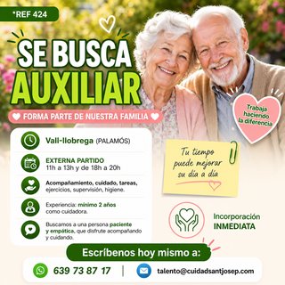 CUIDADORA EXTERNA HORARIO PARTIDO VALL·LLOBREGA