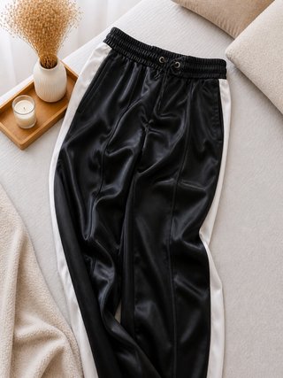 Pantalón de chándal hombre negro y blanco