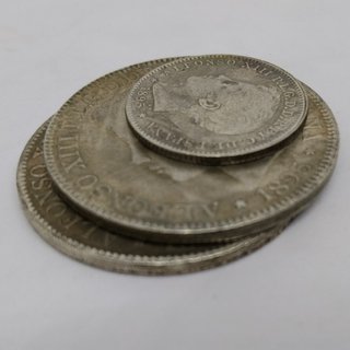 🇪🇦 3 MONEDAS PUERTO RICO 1 PESO 5 PTAS 1895