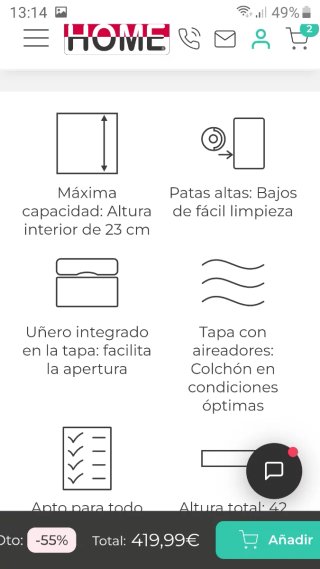 (La tienda Home) Colchón viscoelástico 135 x 190 y