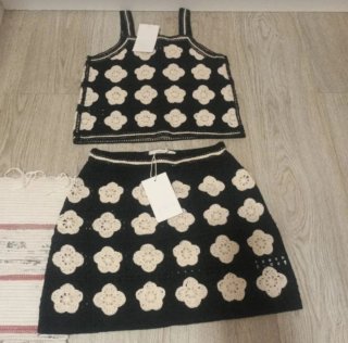 Conjunto crochet niña top y falda