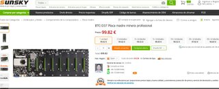Placa Minera 8 GPUs + 1 RAM