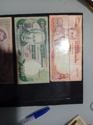 Lote 4 Billetes Pesos Oro Colombia Bogotá