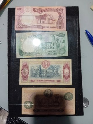 Lote 4 Billetes Pesos Oro Colombia Bogotá
