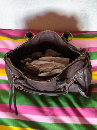 Bolso marrón estilo bowling vintage