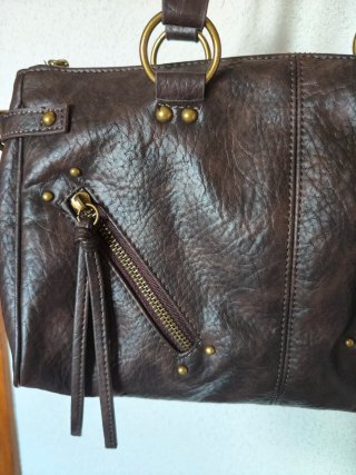 Bolso marrón estilo bowling vintage