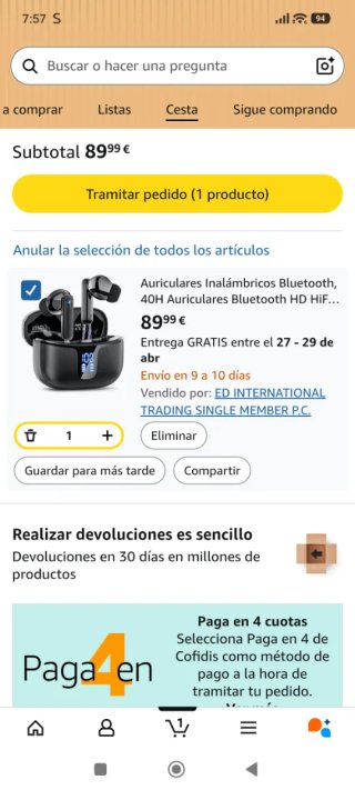 Cascos Inalámbricos Bluetooth Negros