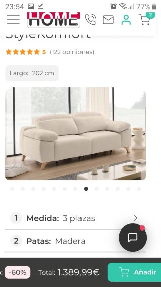 Sofá de tela Boost de StyleKomfort(La tienda Home)