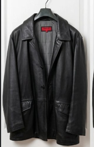 Chaqueta de cuero negra para hombre