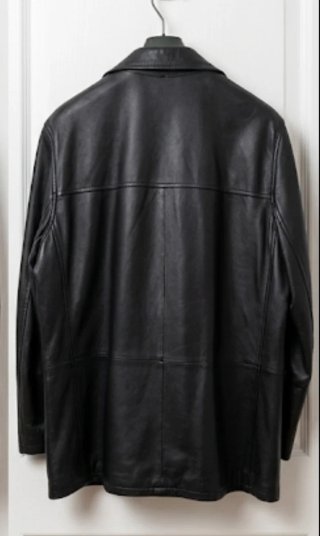Chaqueta de cuero negra para hombre