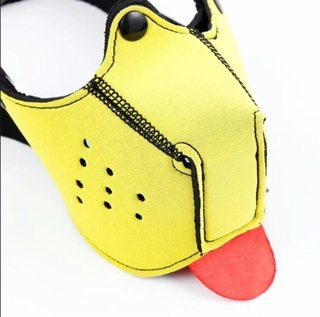 Máscara Bozal Perro Neopreno Amarilla Puppy Play
