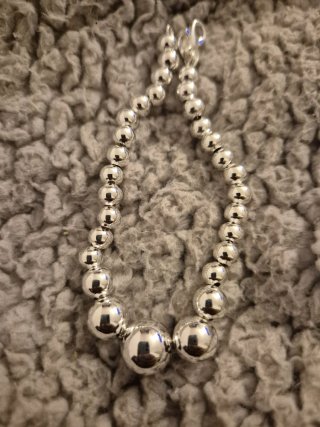 Pulsera Bolas Bañada Plata