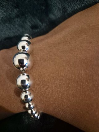 Pulsera Bolas Bañada Plata