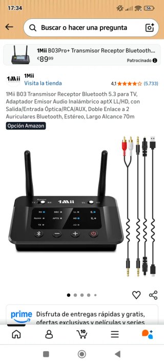 Receptor Transmisor Bluetooth 1Mii