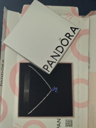 Collar Pandora Mariposa Azul y Plateado
