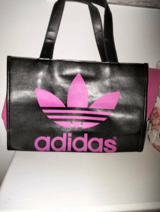 Bolso de viaje Adidas negro y rosa
