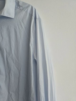Camisa H&M Rayas Azul y Blanco Talla XL