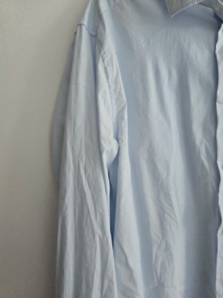 Camisa H&M Rayas Azul y Blanco Talla XL