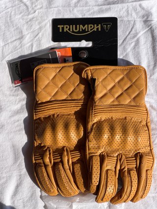 Guanti Pelle Triumph Dalton Glove-Gold Taglia XL
