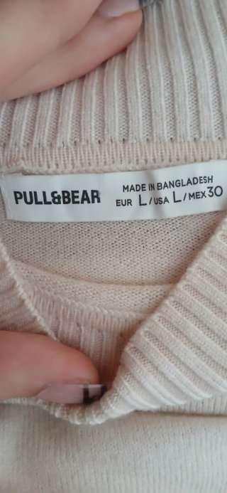 Jersey beige cuello alto manga larga