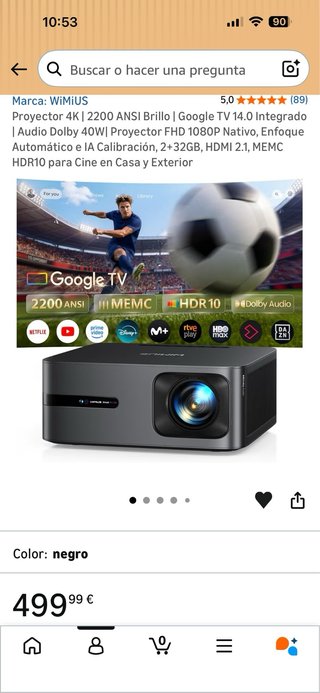 Proyector WIMIUS Google TV Modelo G2