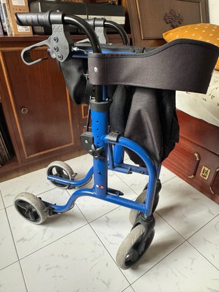 Andador con cesta azul