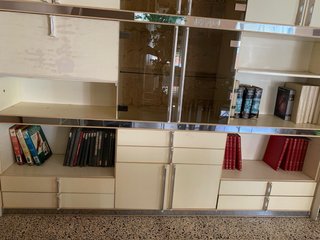 Mueble Salón Modular Vintage Crema y Cromo