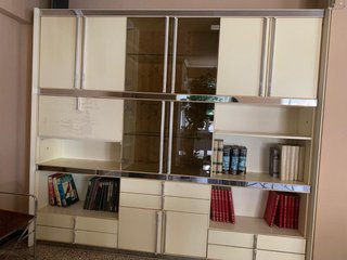 Mueble Salón Modular Vintage Crema y Cromo