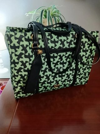 Borsa Pinko verde e nero a stampa