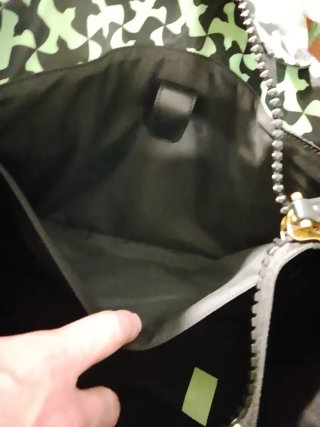 Borsa Pinko verde e nero a stampa