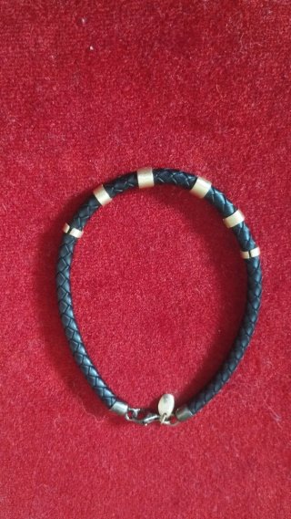 Pulsera Rabat Cuero Trenzado y Oro