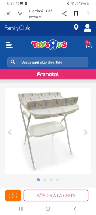 Bañera cambiador Giordani Prenatal