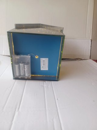 Casetta Vetro Decorativa Luci Oro Trasparente
