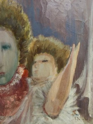 Pintura al óleo de Madre e hijo
